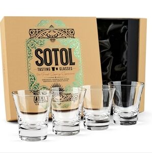 GLASSIQUE CADEAU Sotol and Tequila Sipping Glasses Tumblers  Set Of 4 6 Oz.